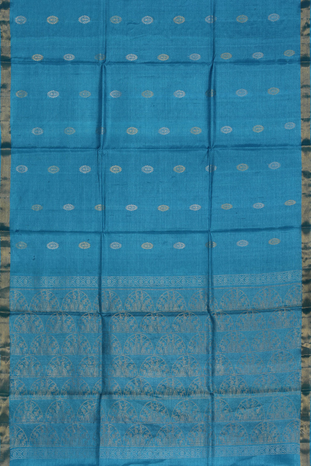 Image of Tussar Silk Blue Saree